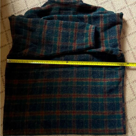 Woolrich Original outerwear wool plaid with green 1/2 zip L - Picture 8 of 10
